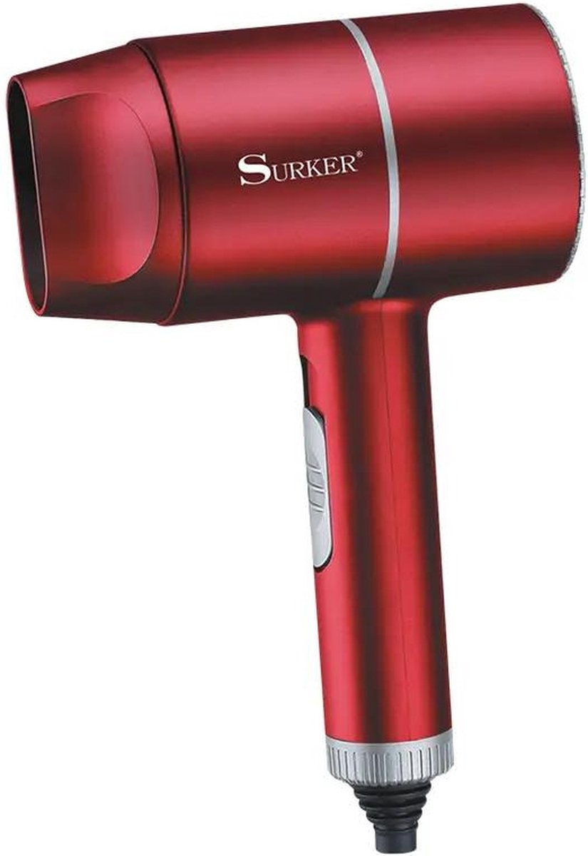 Surker SK-3803 - Ionische Föhn - Krachtige Haardroger - Reisföhn - Rood - 1600W