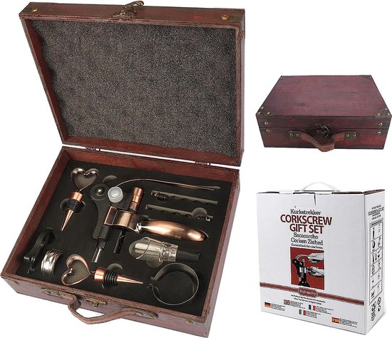 Luxe wijnopener set- Kurkentrekker- Flessenopener- 4delig – Luxe Giftbox – Cadeau
