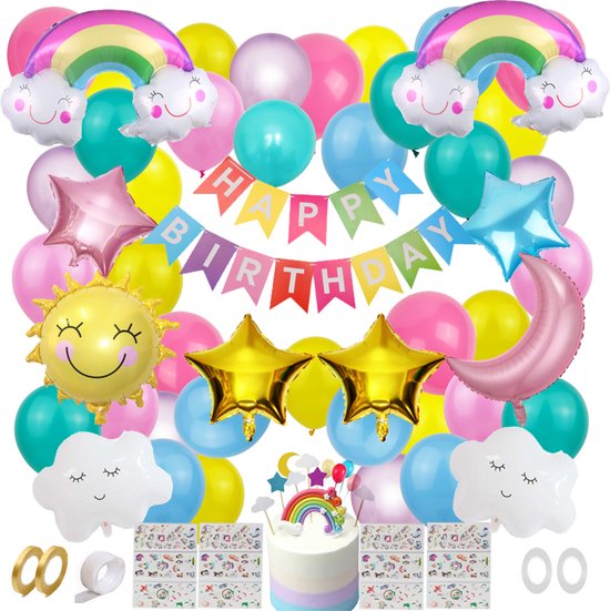 Joya Party® Wolken Verjaardag Versiering Set | Decoratie | bol.com