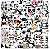 Panda Stickers 50 Stuks | Grappige Dieren Stickers | Lieve Panda Beer | Humoristische Laptop Stickers | Leuke Stickers voor Kinderen en Volwassenen | Stickervellen | Plakstickers | Koffer en Reis Stickers | Stickers voor Bullet Journal en Planner