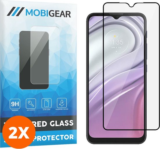 Mobigear Screenprotector geschikt voor Motorola Moto G20 Glazen | Mobigear Premium Screenprotector - Case Friendly - Zwart (2-Pack)
