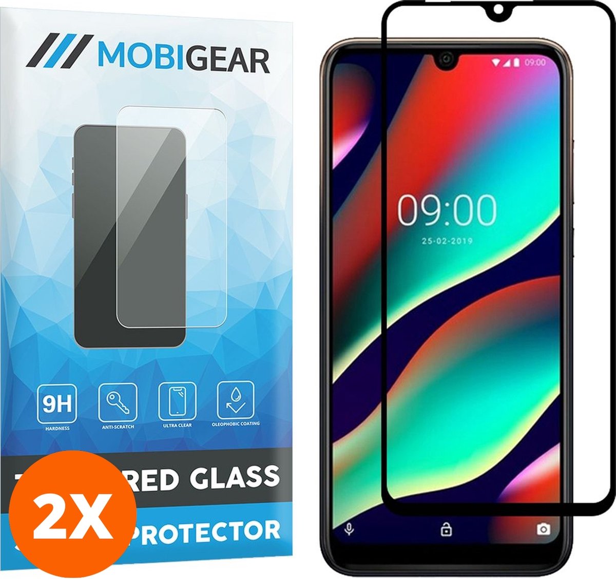 Mobigear Screenprotector geschikt voor Wiko View 3 Pro Glazen | Mobigear Premium Screenprotector - Case Friendly - Zwart (2-Pack)