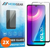 Mobigear - Screenprotector geschikt voor TCL 30 Plus Glazen | Mobigear Premium Screenprotector - Case Friendly - Zwart (2-Pack)