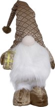 Puche knuffel gnome/kabouter pop - met licht - 36 cm - brons