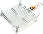 La Dehesa BBQ/barbecue braadrooster - grill verhoger - metaal - 46 x 46 x 8 cm - vlees/vis/groente