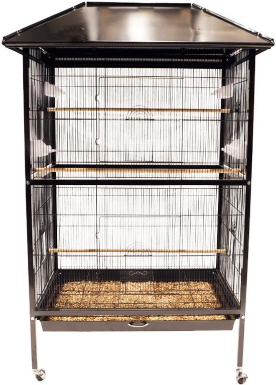 Keddoc Volière Aviary - Vogelverblijven - 107x88.5x170 cm Zwart