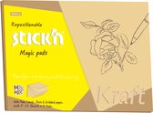 Stick'n tekenblok - Kraft papier Sticky Notes, 75 Vellen, 150 mm x 215 mm, Verschillende Ontwerpen