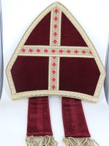 Sint Mijter fluweel bordeaux Sinterklaas