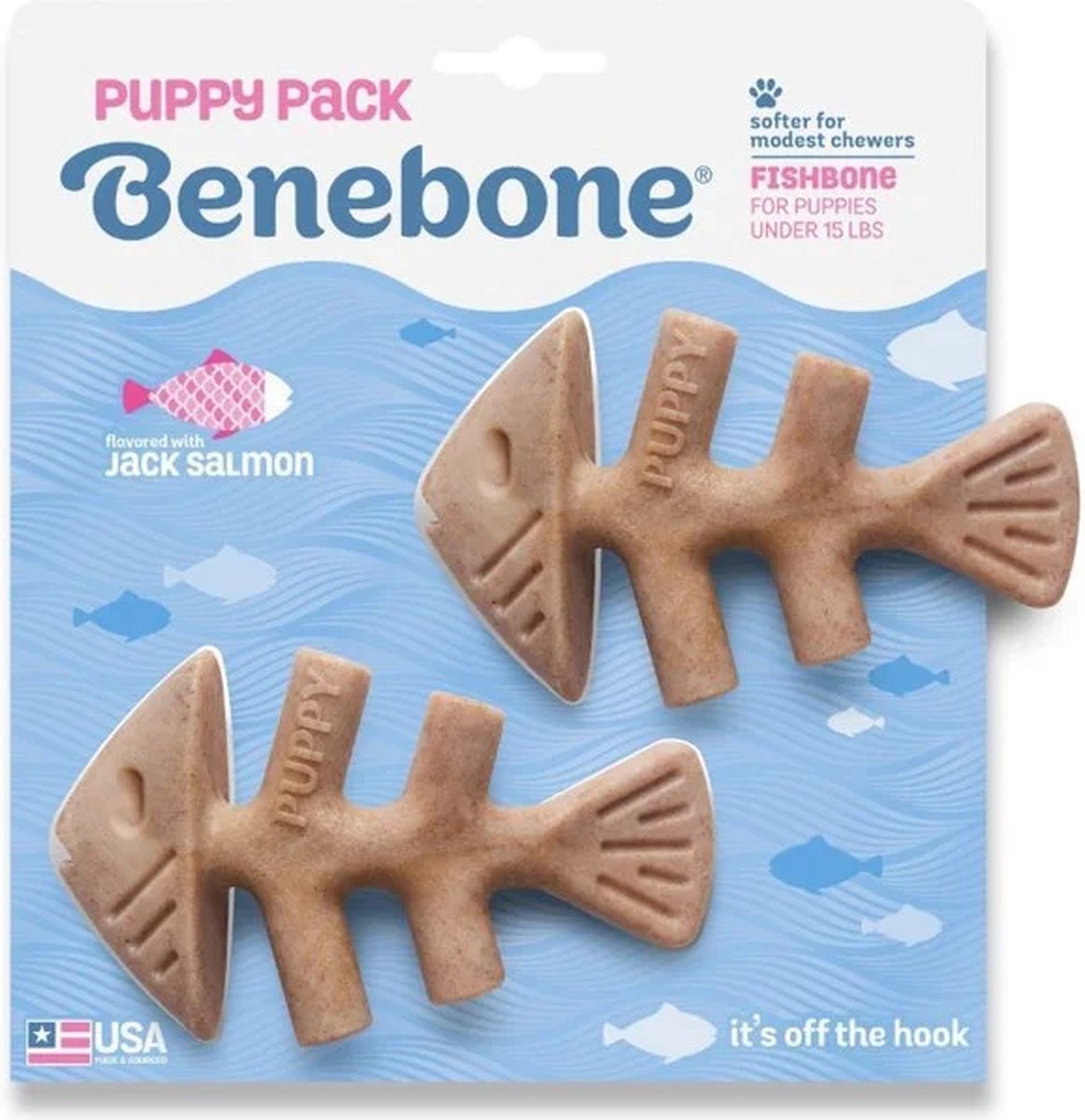 Benebone Puppy 2-pack Fishbone Zalm