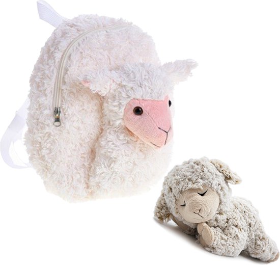 Sac à dos peluche 3D Mouton avec peluche doudou mouton 30cm.