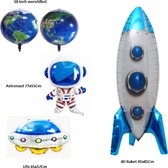 Ruimte Ballonnen Set - XL - Raket - Thema feest - Versiering - Astronaut - Ruimte - Ruimtevaart - Ufo - Verjaardag - Folie ballon - Ballonnen - Raket - Ruimte Thema - Helium ballon