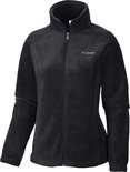 Zwarte Columbia fleece trui met rits en opstaande kraag. Columbia logo op de borst.