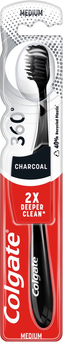 Goedkoopste 12x Colgate Tandenborstel 360 Black Medium