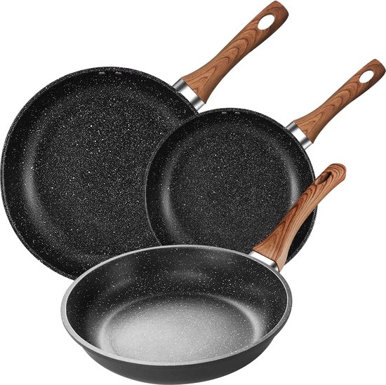 DishDelight Set of 15 induction cookers - Granite - Non-stick coating