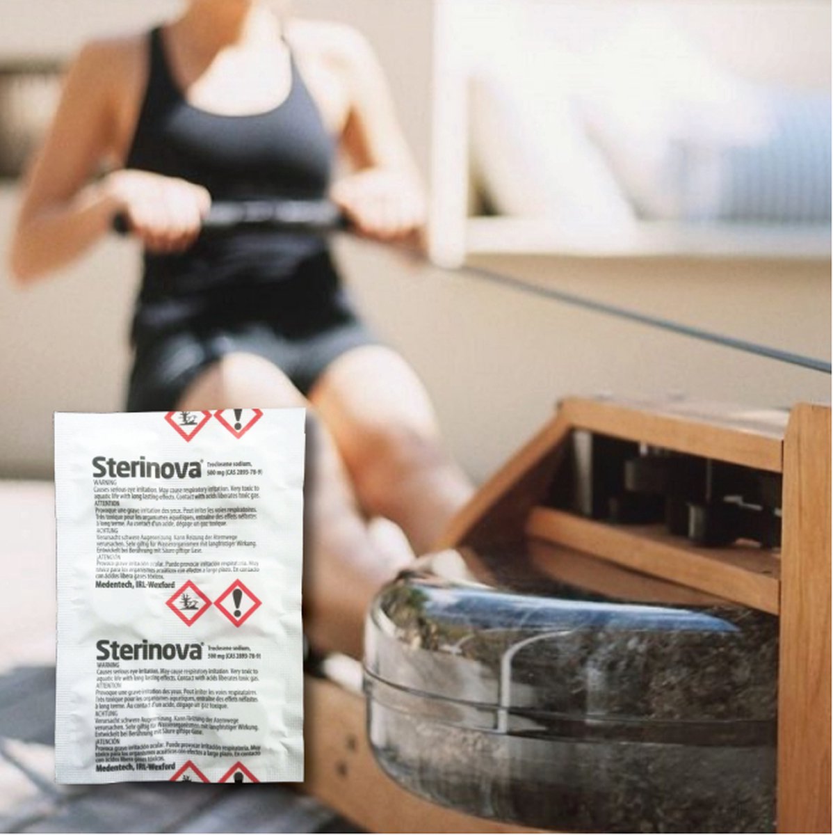 Afbeelding 3 van Water Roeitrainer Sterinova Tabletten - 12 x Puritabs Extra Geconcentreerd - Geschikt voor alle merken Fitness Waterroeiers