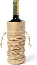 Emballage cadeau - Sac cadeau - Cadeau Vin - Sac cadeau - Sac vin - Sac vin - 8 x 34 cm - Polyester - marron