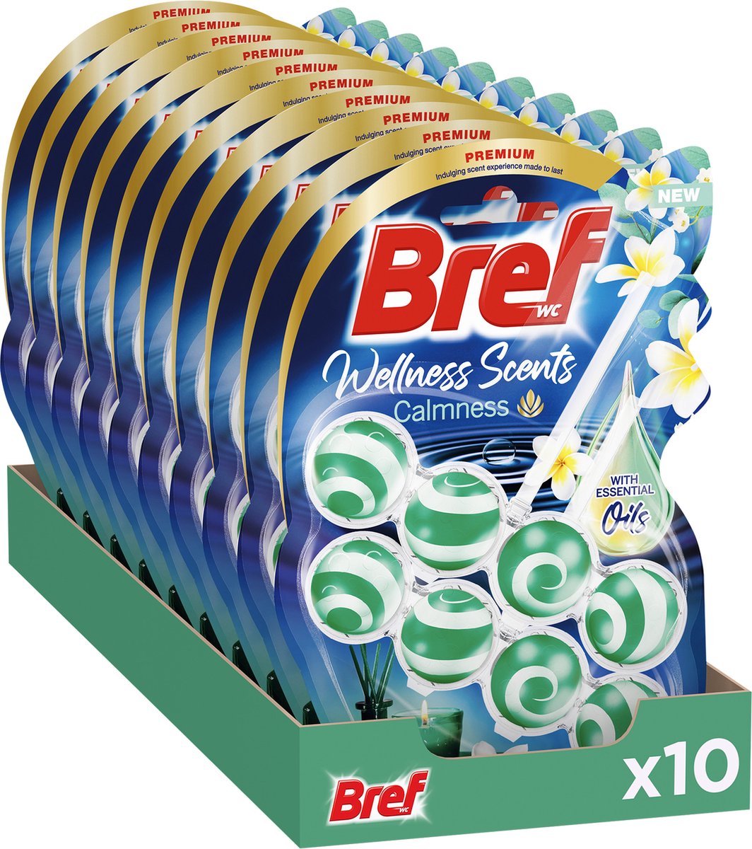 Goedkoopste Bref - Wellness Scents - Calmness - Toiletblok - Ontspannende Geurervaring - Voordeelverpakking - 10 x 2 Stuks