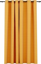 vidaXL-Gordijn-linnen-look-verduisterend-met-ogen-290x245-cm-geel
