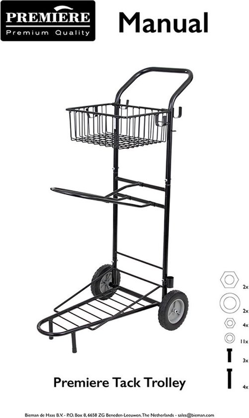 Premiere Stable Wagon avec panier et 1 porte-selle Taille Unique Zwart