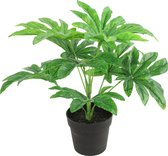 Countryfield Plante artificielle plant Fatsia en pot - Vert - 15 x 32 cm