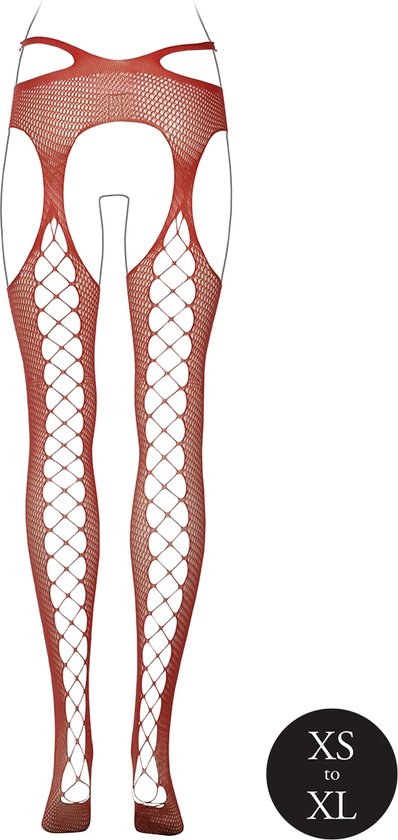 Collants Avec Porte-Jarretelles - Rouge