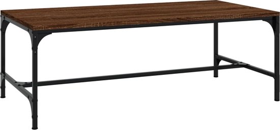 vidaXL - Salontafel - 80x50x35 - cm - bewerkt - hout - bruin - eikenkleur