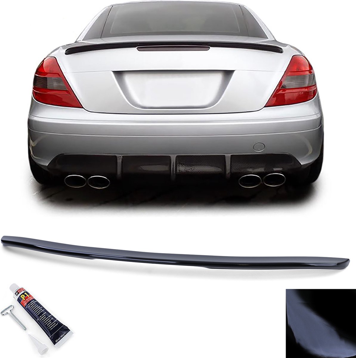 Spoiler - achterspoiler lip - Mercedes SLK type-R171 2004-2011 - glanzend zwart