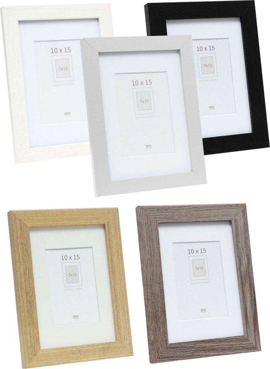 Deknudt Frames fotowand S66KMP 3 - 5 fotokaders - foto 7x10/10x15 cm naturel