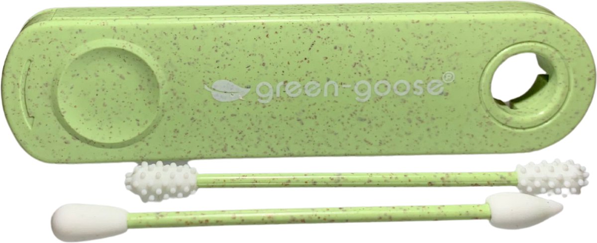 Goedkoopste green-goose® Herbuikbaar Wattenstaafje en Make-up Applicator | Duurzame Wattenstaafjes | Siliconen Make-up Remover | Wasbaar