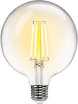 LED Lamp - Smart LED - Igia Rixona - Bulb G125 - 6W - E27 Fitting - Slimme LED - Wifi LED + Bluetooth - Aanpasbare Kleur - Transparant Helder - Glas