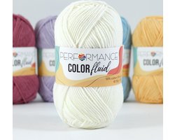 Performance Color Fluid - katoen/acryl haakgaren/breigaren - creme/gebroken wit (3007) - 5 bollen