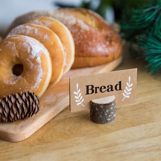 Porte-cartes en bois BOTC - Lot de 20 de 20 marque-places - Porte-cartes de table - Plaque signalétique - Porte-photos - Pour les numéros de table, carte de visite