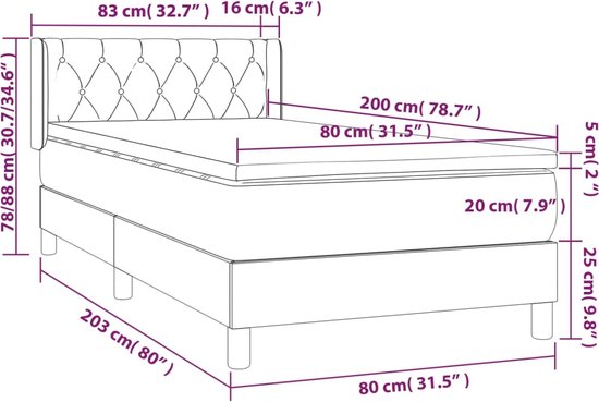 vidaXL-Boxspring-avec-matelas-tissu-noir-80x200-cm