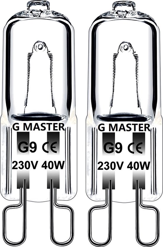 G Master - PRO G9 Halogeen lichtbron - 230V - Warm Wit Licht - Dimbaar - 40w - Halogeen lamp -(2 STUKS) - G Master