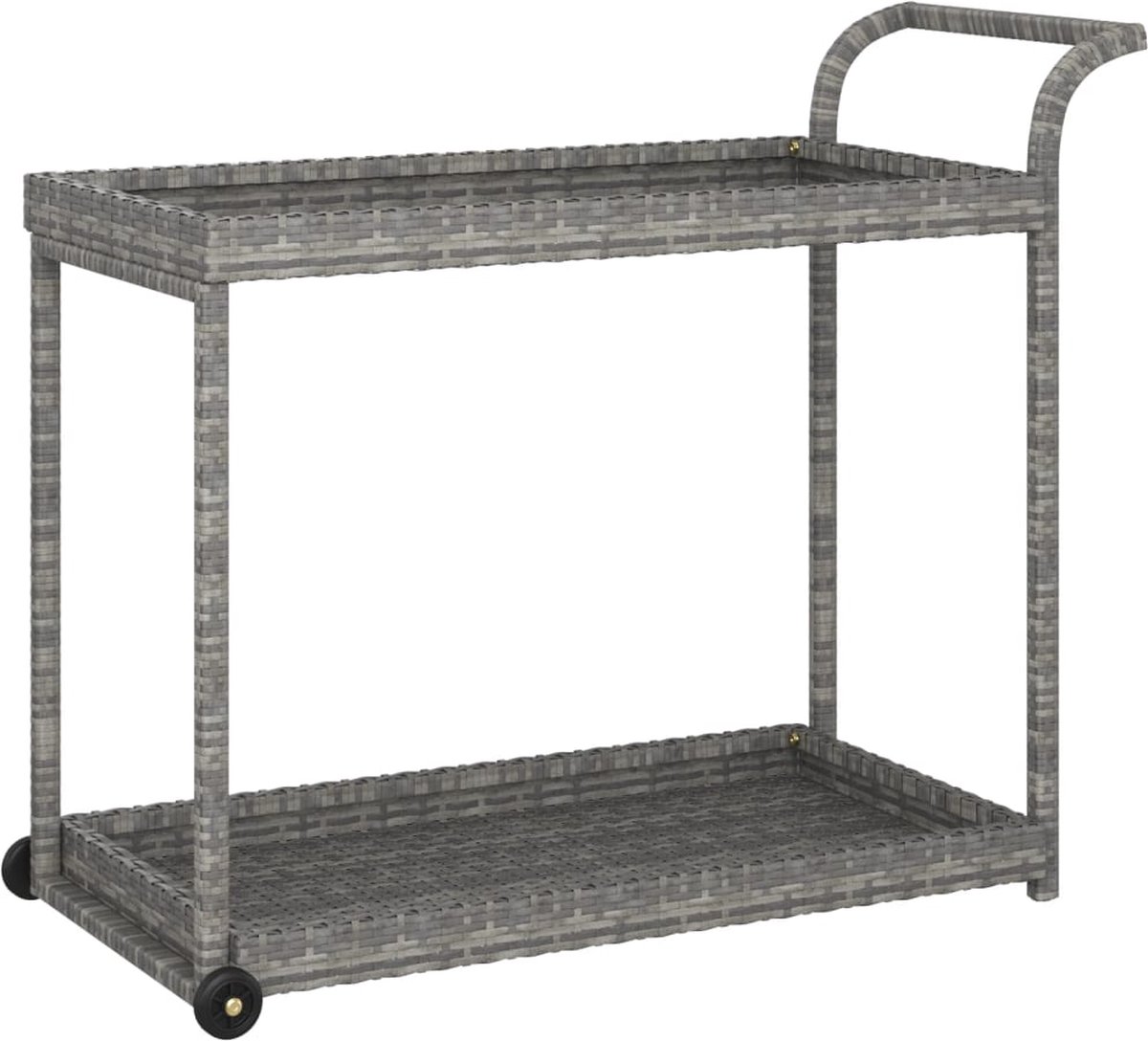 vidaXL Serveerwagen 100x45x83 cm poly rattan grijs