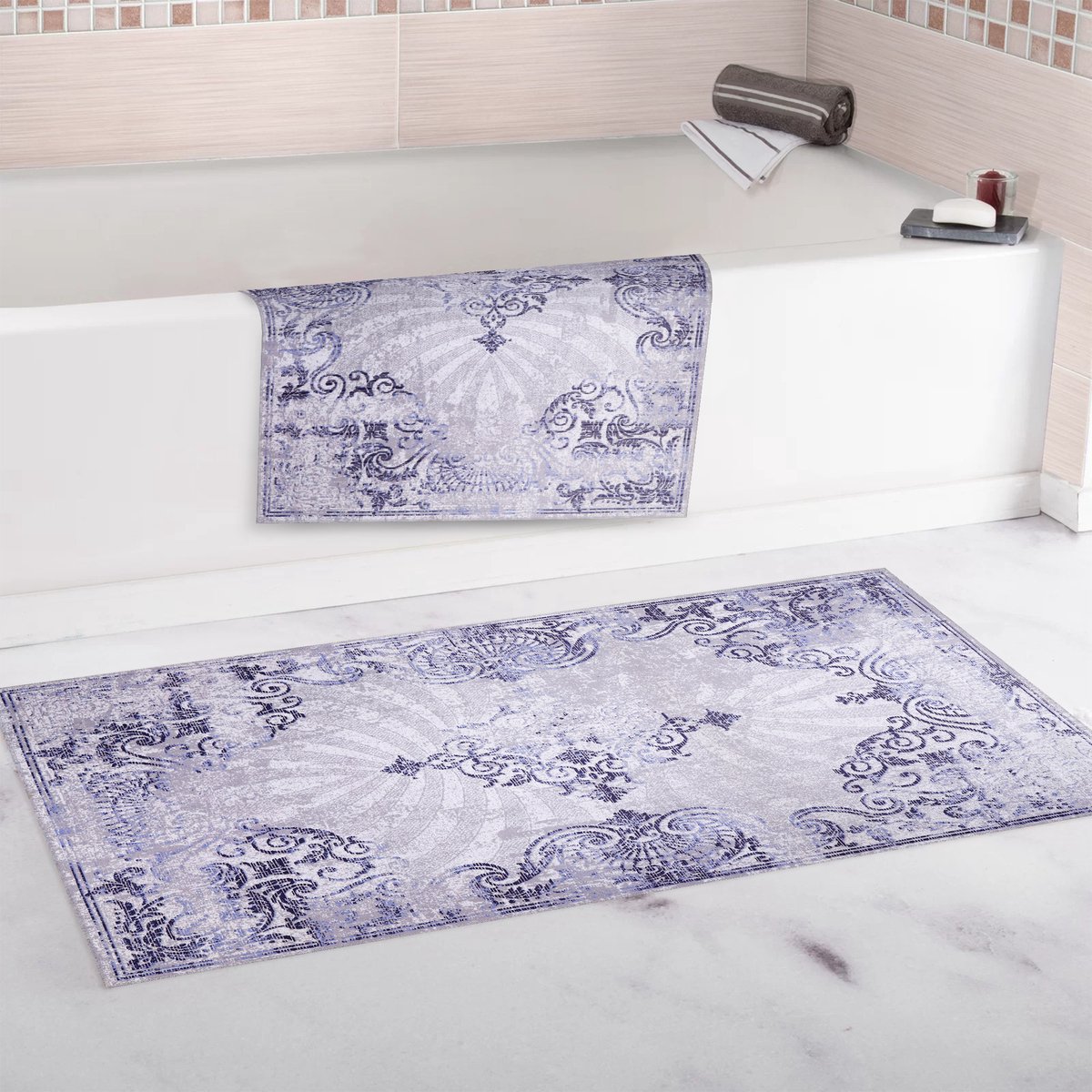 NETLINE HOME - Vloerkleed | Wasbaar Vloerkleed | Antislip | Wasbaar Tapijt voor Keuken, Slaapkamer, Hal, Woonkamer | Vloerkleed Oosters Design Tapijt | Laagpolig(80X150)