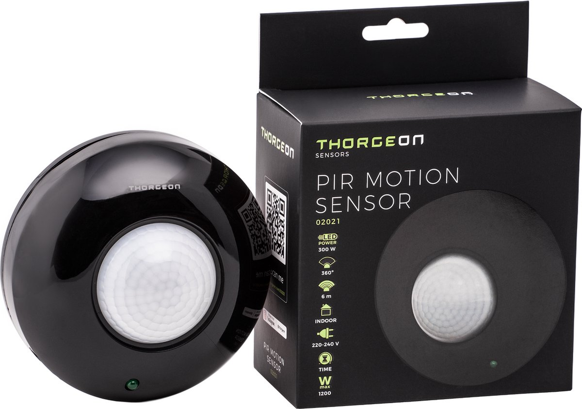 Thorgeon PIR Motion Sensor 6m 300W IP20 black