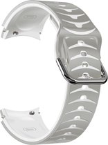 Siliconen bandje - geschikt voor Samsung Galaxy Watch 6 / Watch 6 Classic / Watch 5 / Watch 5 Pro / Watch 4 / Watch 4 Classic - grijs-wit