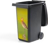 Autocollant pour poubelle Vogel - Animaux - Barge à queue noire - Poteau - Vert - 38x80 cm - Autocollant Kliko