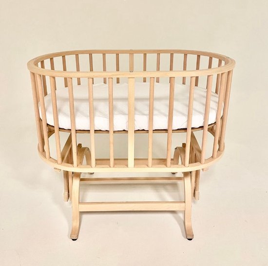 BabyRace - Ovaal wiegje - beukenhout - inclusief matras