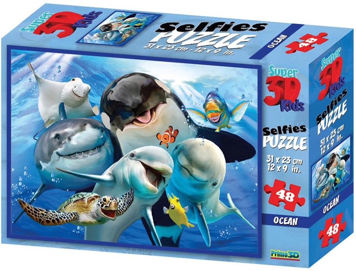 Prime 3D Puzzel 31x23cm 48st. Selfie Ocean 4+
