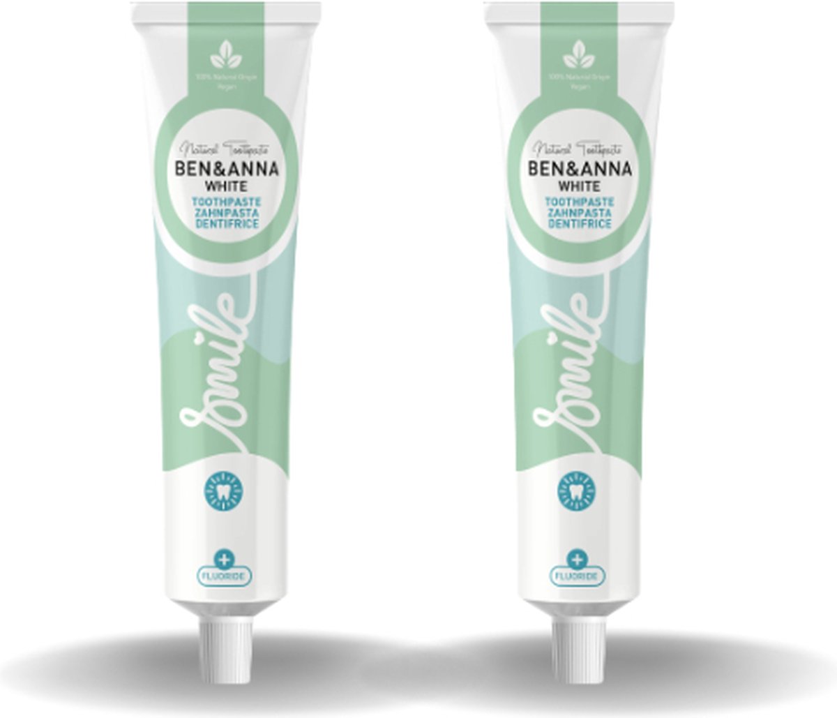 BEN&ANNA - Toothpaste Smile with Fluoride White - 75ml - 2 Pak