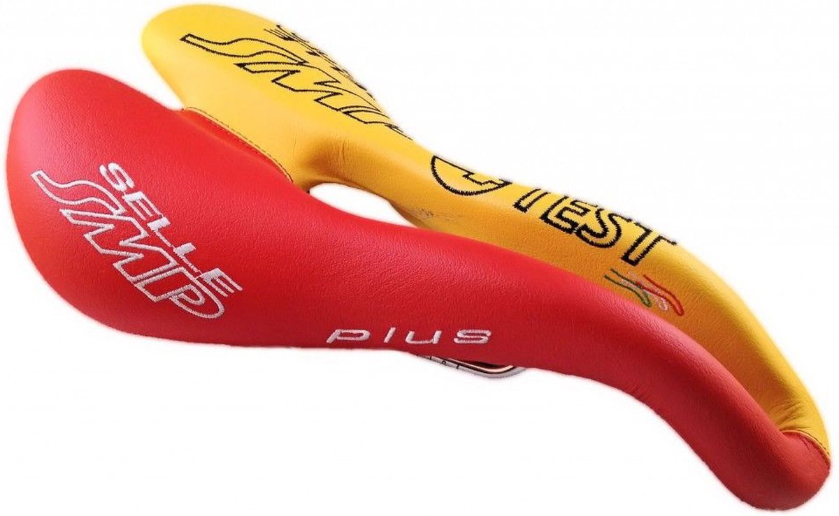 SMP zadel Pro Type Plus geel/rood TESTZADEL