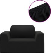 vidaXL-Bankhoes-stretch-polyester-jersey-zwart