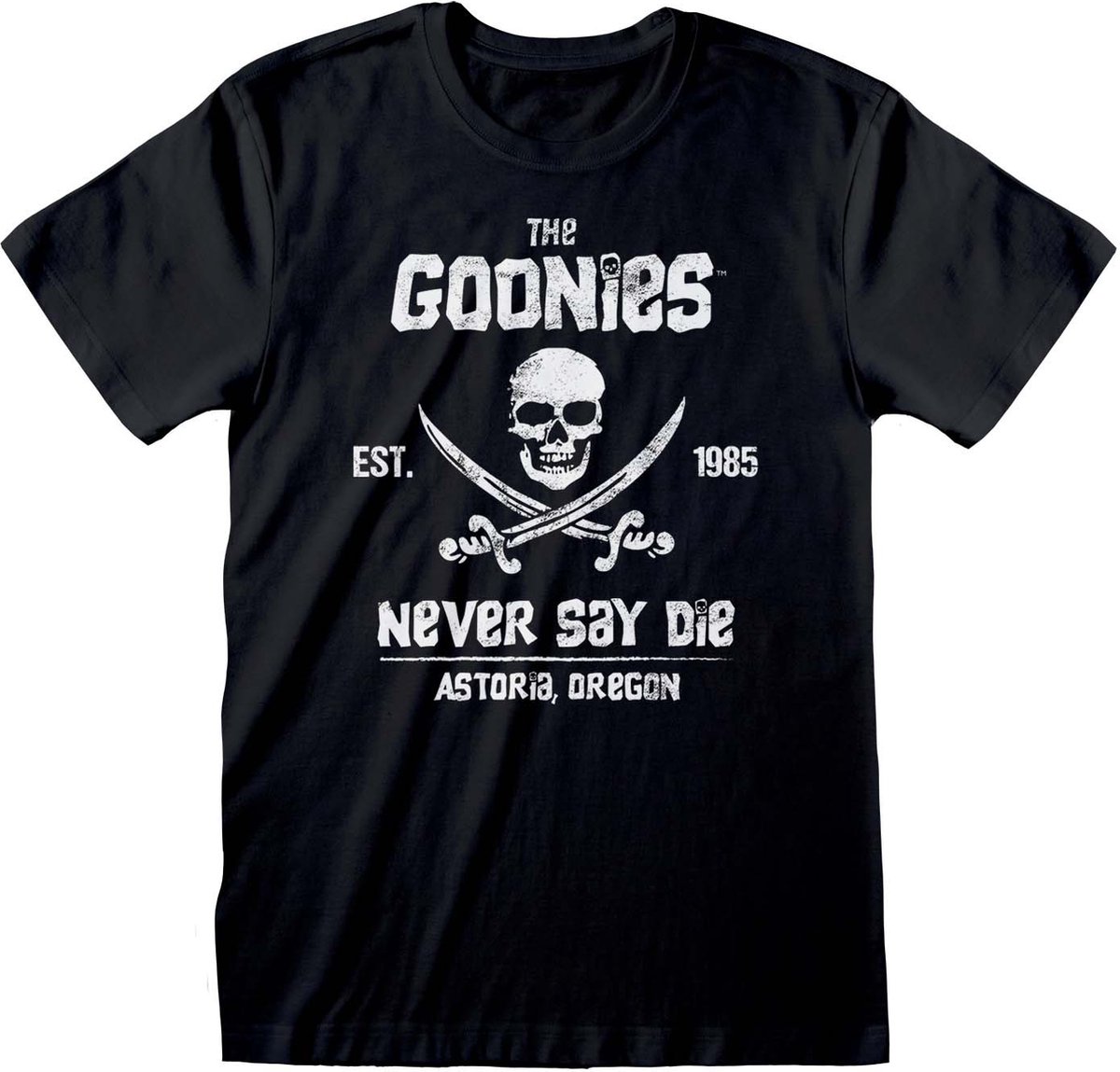 Goonies shirt – Never Say Die Zwart