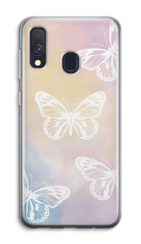 Case Company® - Coque Samsung Galaxy A40 - Papillon White - Coque Souple pour Téléphone - Protection Tous Côtés et Bord d'Écran