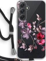 Case Company® - Hoesje met koord geschikt voor Samsung Galaxy A54 hoesje met Koord - Mooie bloemen - Telefoonhoesje met Zwart Koord - Bescherming aan alle Kanten en Over de Schermrand