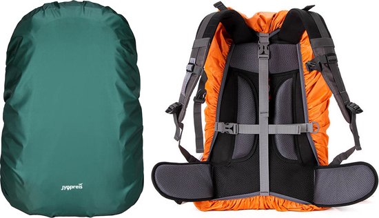 Jyopreis® - Waterdichte Backpackhoes & Cover - Flight/ Rain Cover - Dubbele Bevestiging - Groen - Maat L - Max. 60 Liter