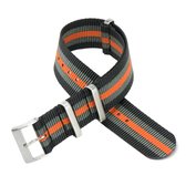 Grijs, Zwart Oranje Nato Strap - Limited Edition collectie - 20mm bandbreedte