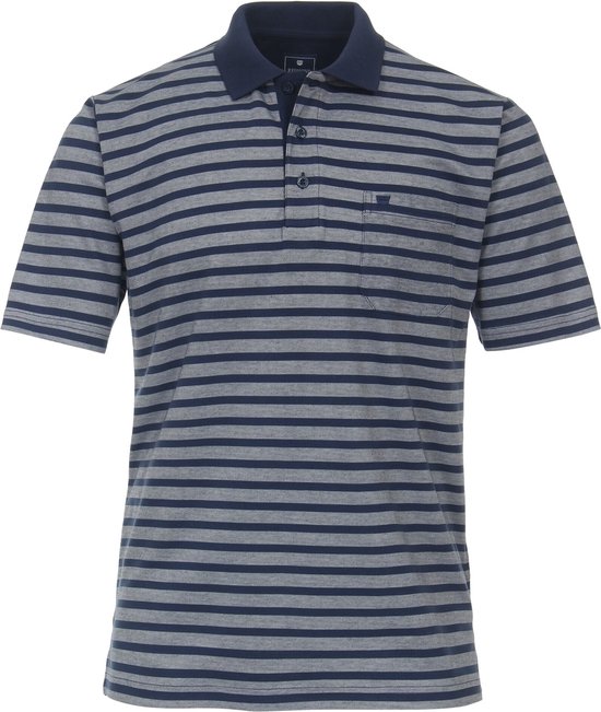 Redmond Poloshirt - gestreept - grijs blauw - maat 3XL